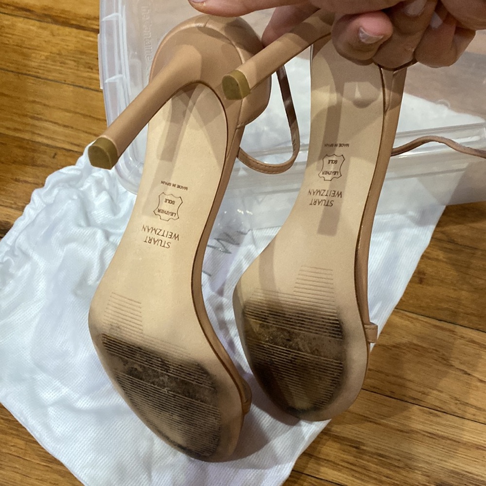 Stuart Weizmann Nudist 100 High Heel Sandals - image 3